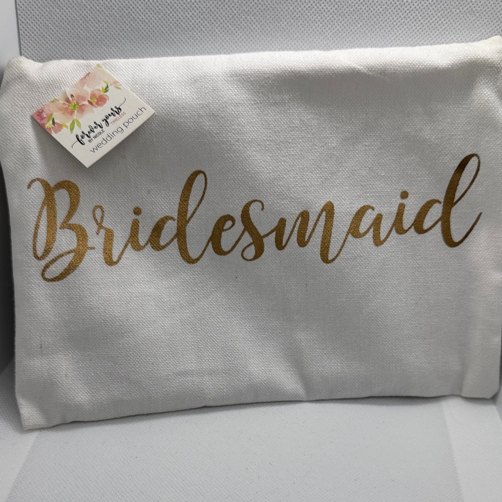 Bridesmaid Clutch in White and Gold
